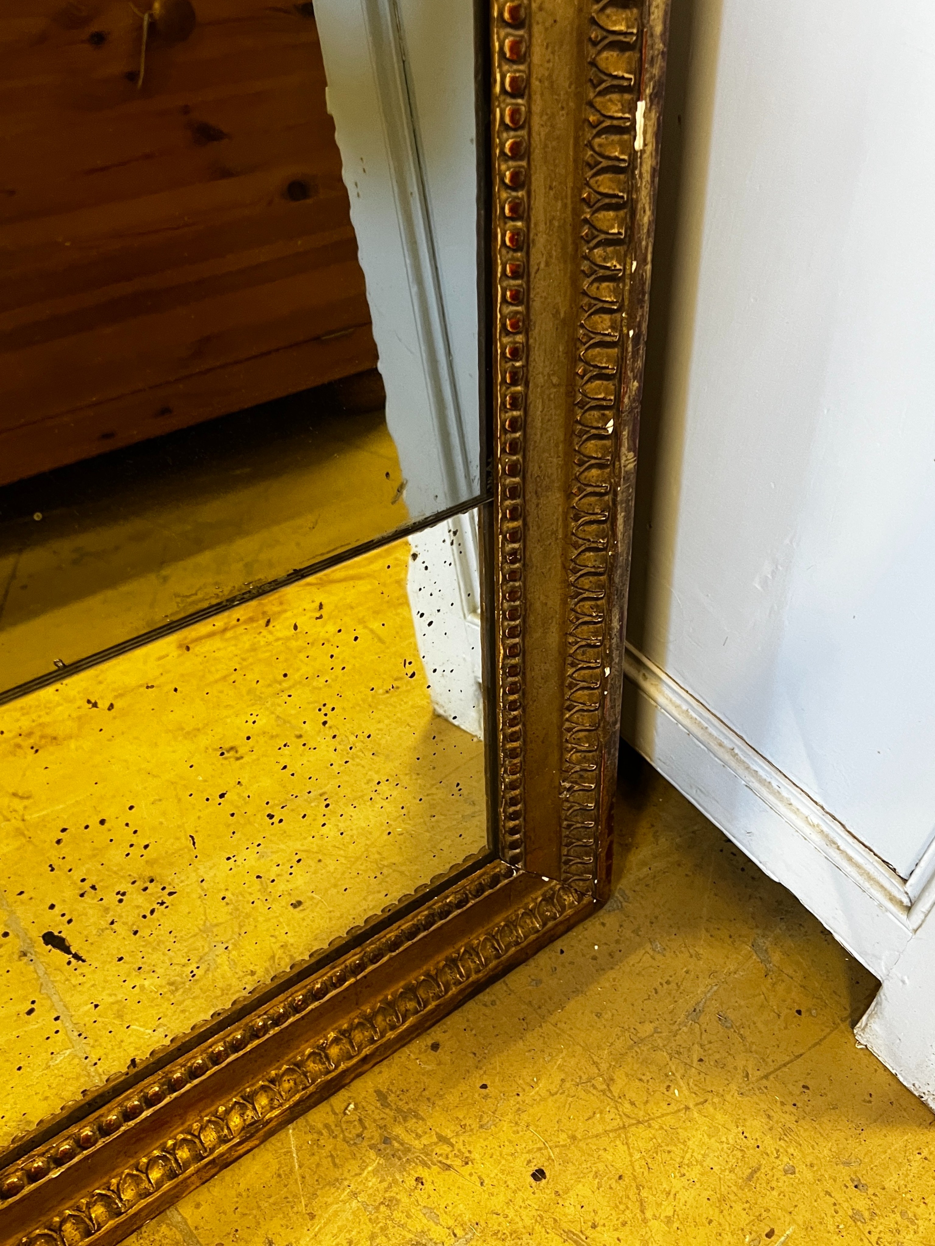 A 19th century rectangular giltwood and composition wall mirror, width 96cm, height 142cm